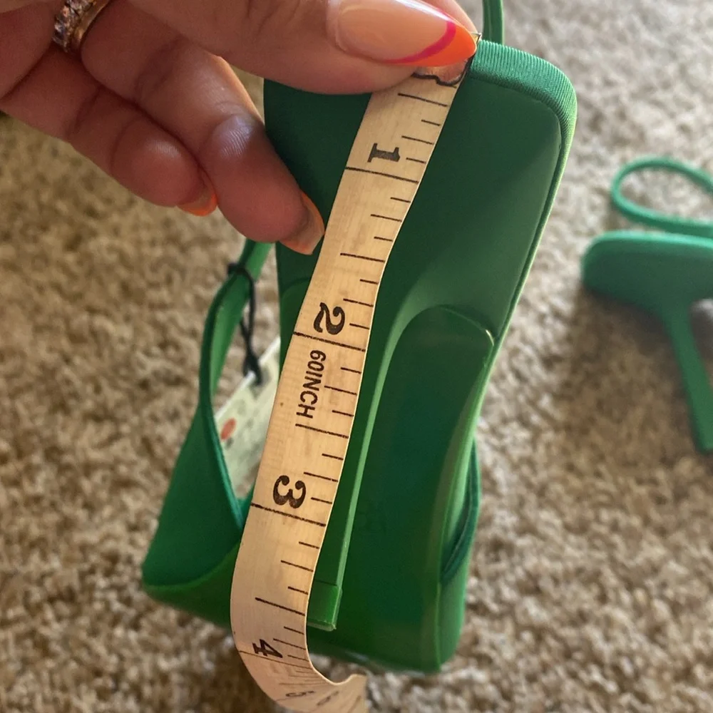 Zara | NWT Vibrant Green Slingback Pointed Heels - Picture 9 of 9